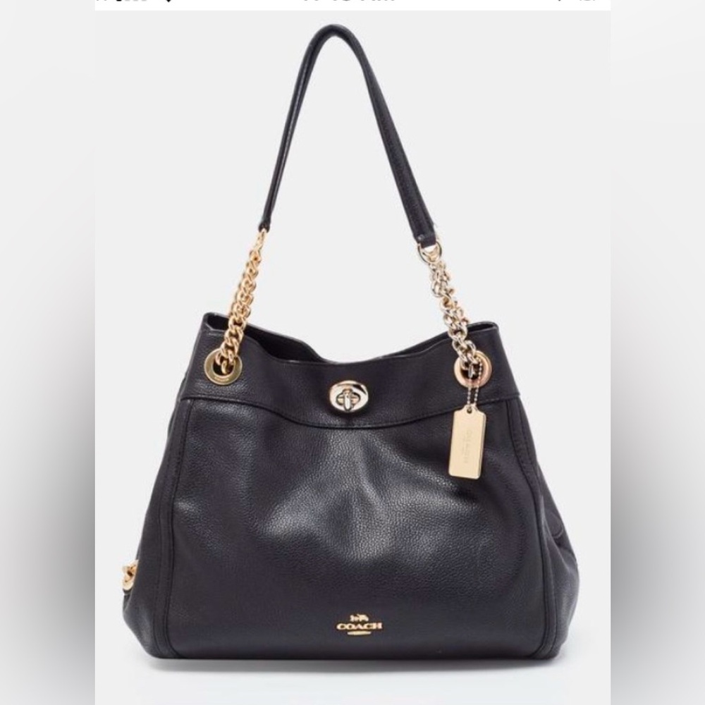 COACH Edie Burgundy Turn-Lock shoulder bag,